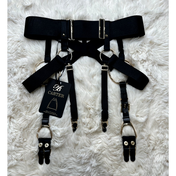 RARE🔥 Honey Birdette CARTER🖤 Gold Garter Suspender Belt XS - Picture 2 of 2